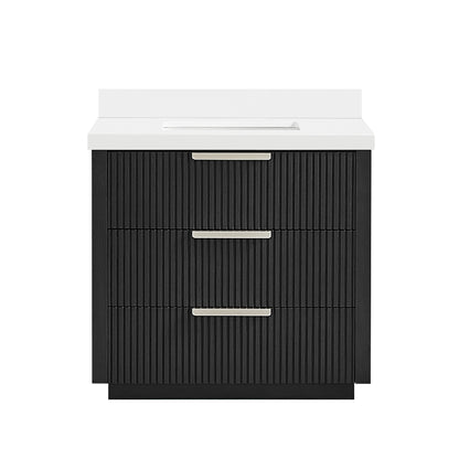 Santarem 36" Single Bath Vanity in Oak Weathered Black