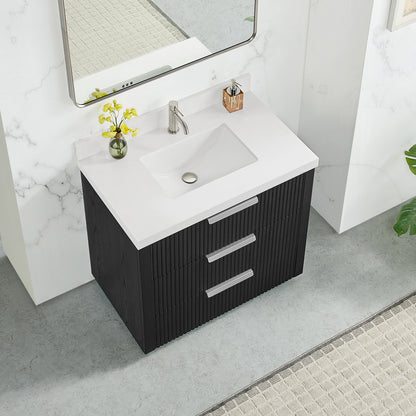 Santarem 36" Single Bath Vanity in Oak Weathered Black