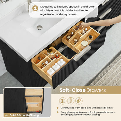 Santarem 36" Single Bath Vanity in Oak Weathered Black