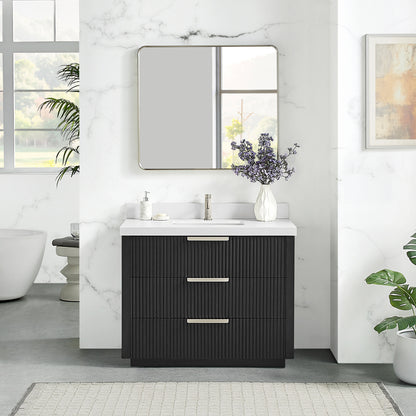 Santarem 42" Single Bath Vanity in Oak Weathered Black