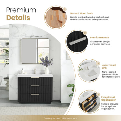 Santarem 42" Single Bath Vanity in Oak Weathered Black