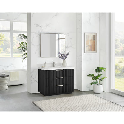 Santarem 42" Single Bath Vanity in Oak Weathered Black