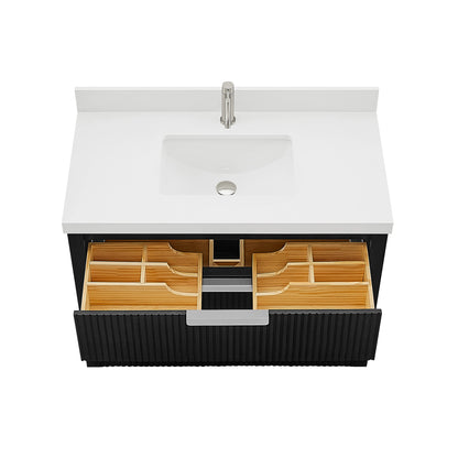 Santarem 42" Single Bath Vanity in Oak Weathered Black