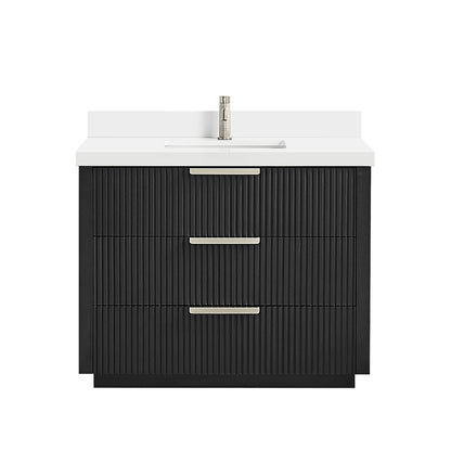 Santarem 42" Single Bath Vanity in Oak Weathered Black