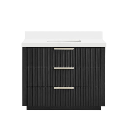 Santarem 42" Single Bath Vanity in Oak Weathered Black