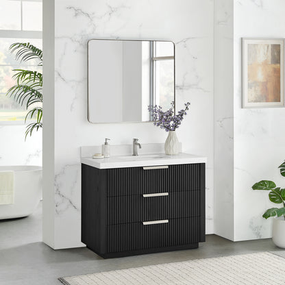 Santarem 42" Single Bath Vanity in Oak Weathered Black