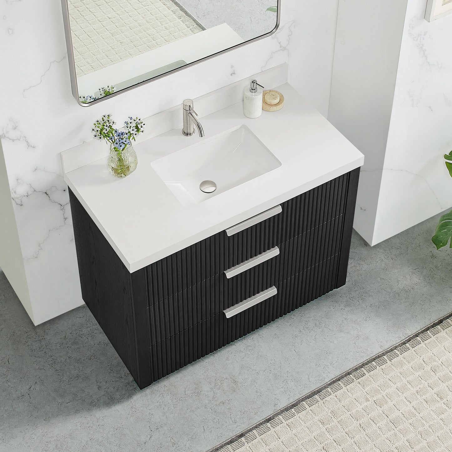 Santarem 42" Single Bath Vanity in Oak Weathered Black