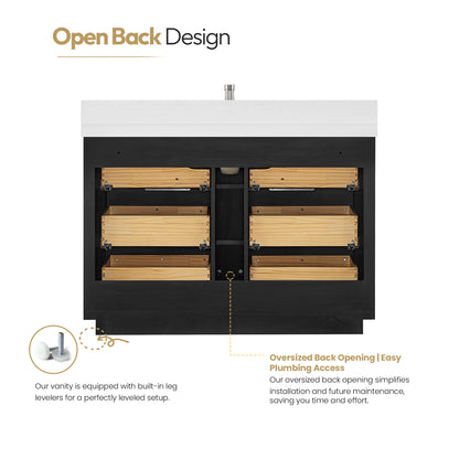 Santarem 48" Single Bath Vanity in Oak Weathered Black