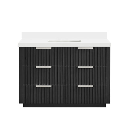 Santarem 48" Single Bath Vanity in Oak Weathered Black