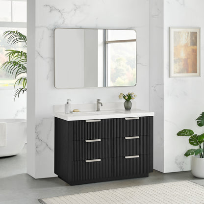 Santarem 48" Single Bath Vanity in Oak Weathered Black