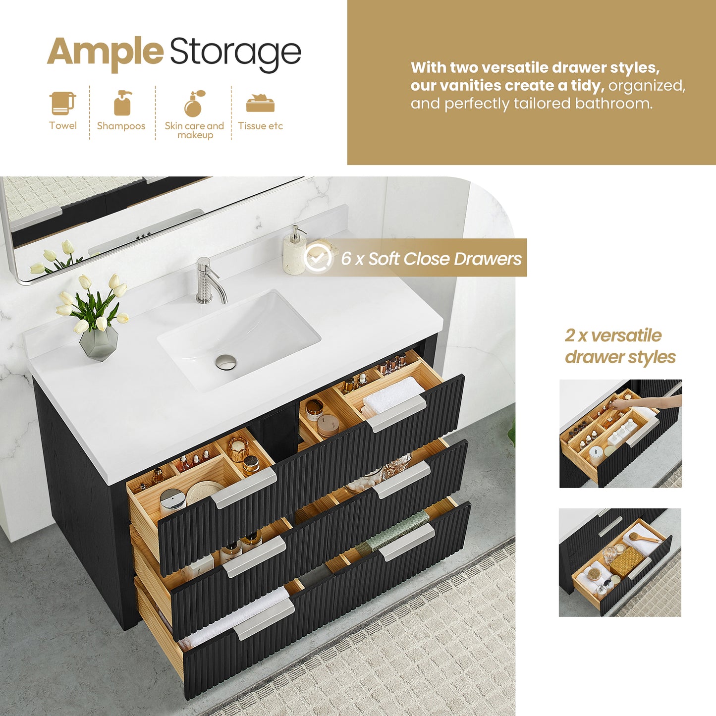 Santarem 48" Single Bath Vanity in Oak Weathered Black
