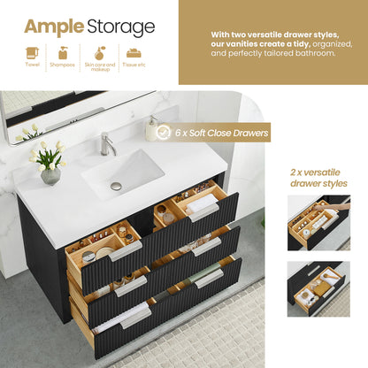 Santarem 48" Single Bath Vanity in Oak Weathered Black