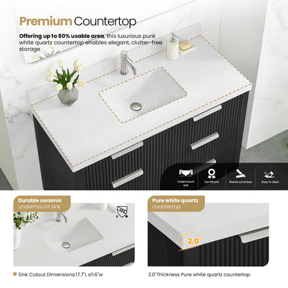 Santarem 48" Single Bath Vanity in Oak Weathered Black