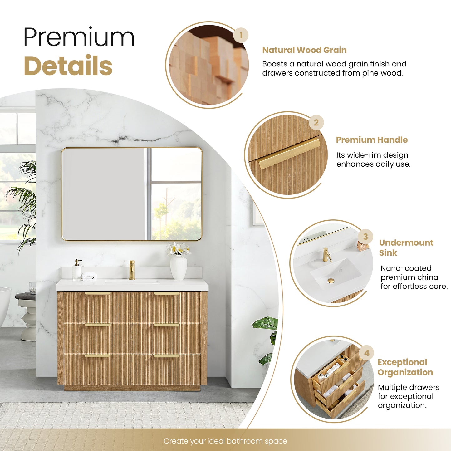 Santarem 48" Single Bath Vanity in Washed Ash Grey