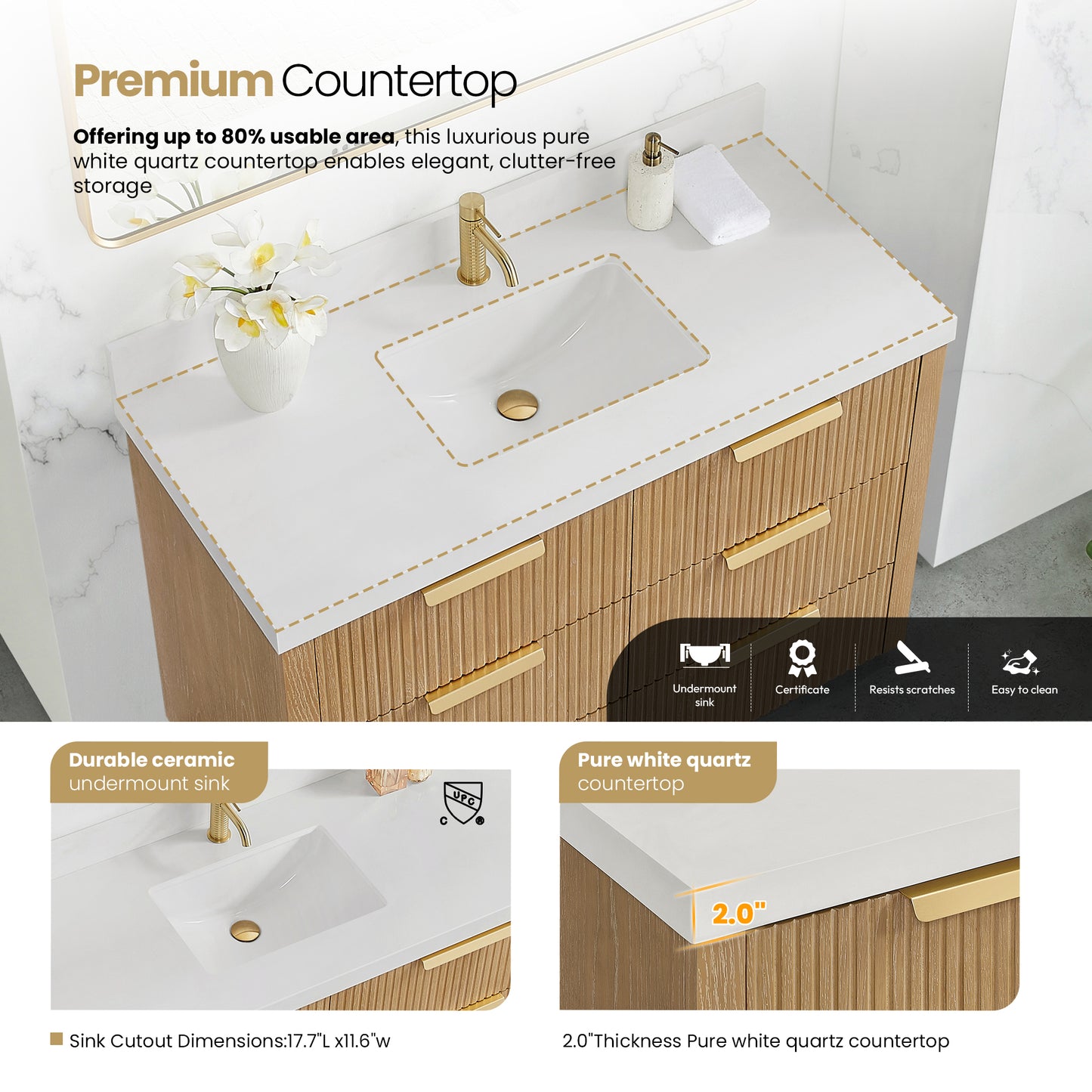 Santarem 48" Single Bath Vanity in Washed Ash Grey