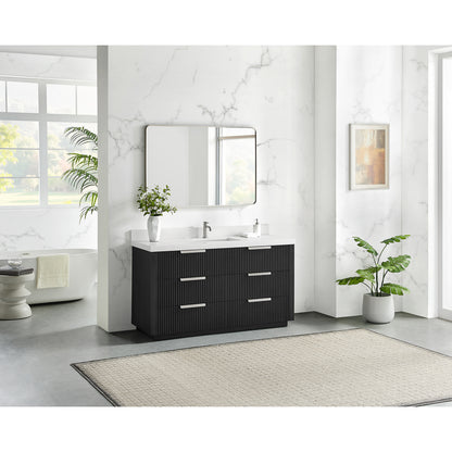 Santarem 60" Single Bath Vanity in Oak Weathered Black