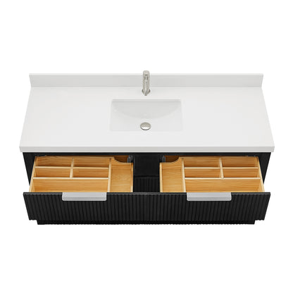 Santarem 60" Single Bath Vanity in Oak Weathered Black