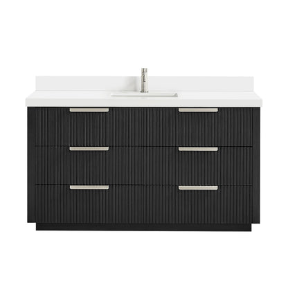 Santarem 60" Single Bath Vanity in Oak Weathered Black