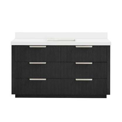 Santarem 60" Single Bath Vanity in Oak Weathered Black