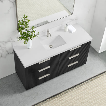 Santarem 60" Single Bath Vanity in Oak Weathered Black