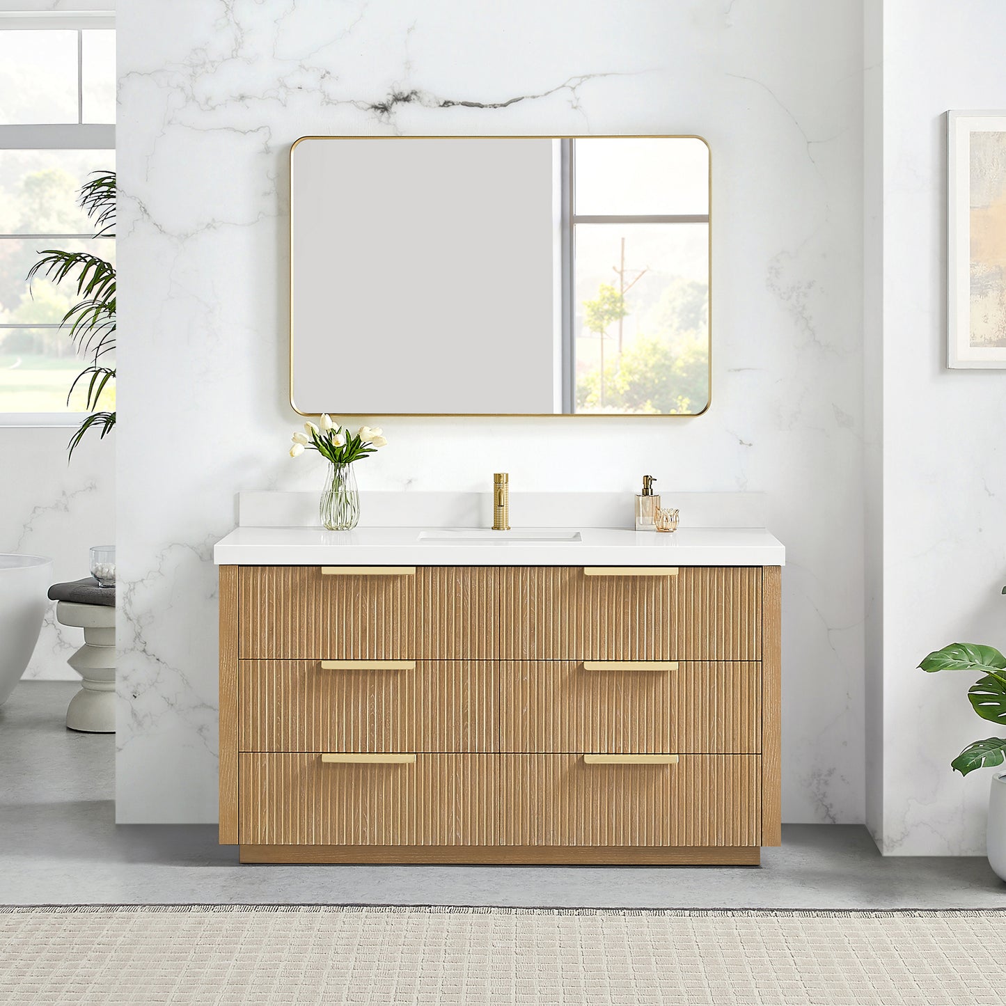 Santarem 60" Single Bath Vanity in Washed Ash Grey