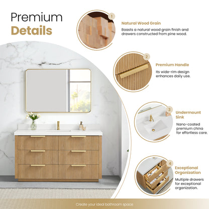 Santarem 60" Single Bath Vanity in Washed Ash Grey