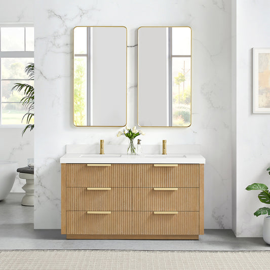 Santarem 60M" Double Bath Vanity in Washed Ash Grey