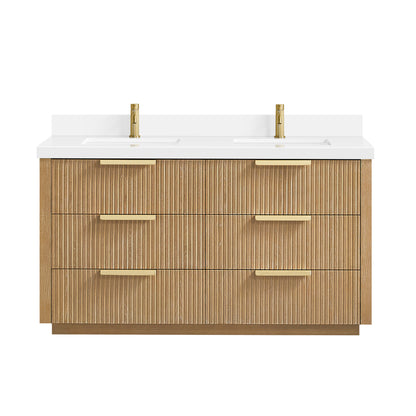 Santarem 60M" Double Bath Vanity in Washed Ash Grey
