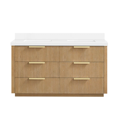 Santarem 60M" Double Bath Vanity in Washed Ash Grey
