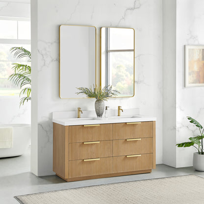 Santarem 60M" Double Bath Vanity in Washed Ash Grey