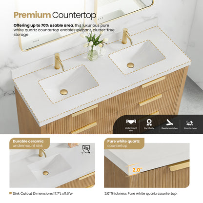 Santarem 60M" Double Bath Vanity in Washed Ash Grey