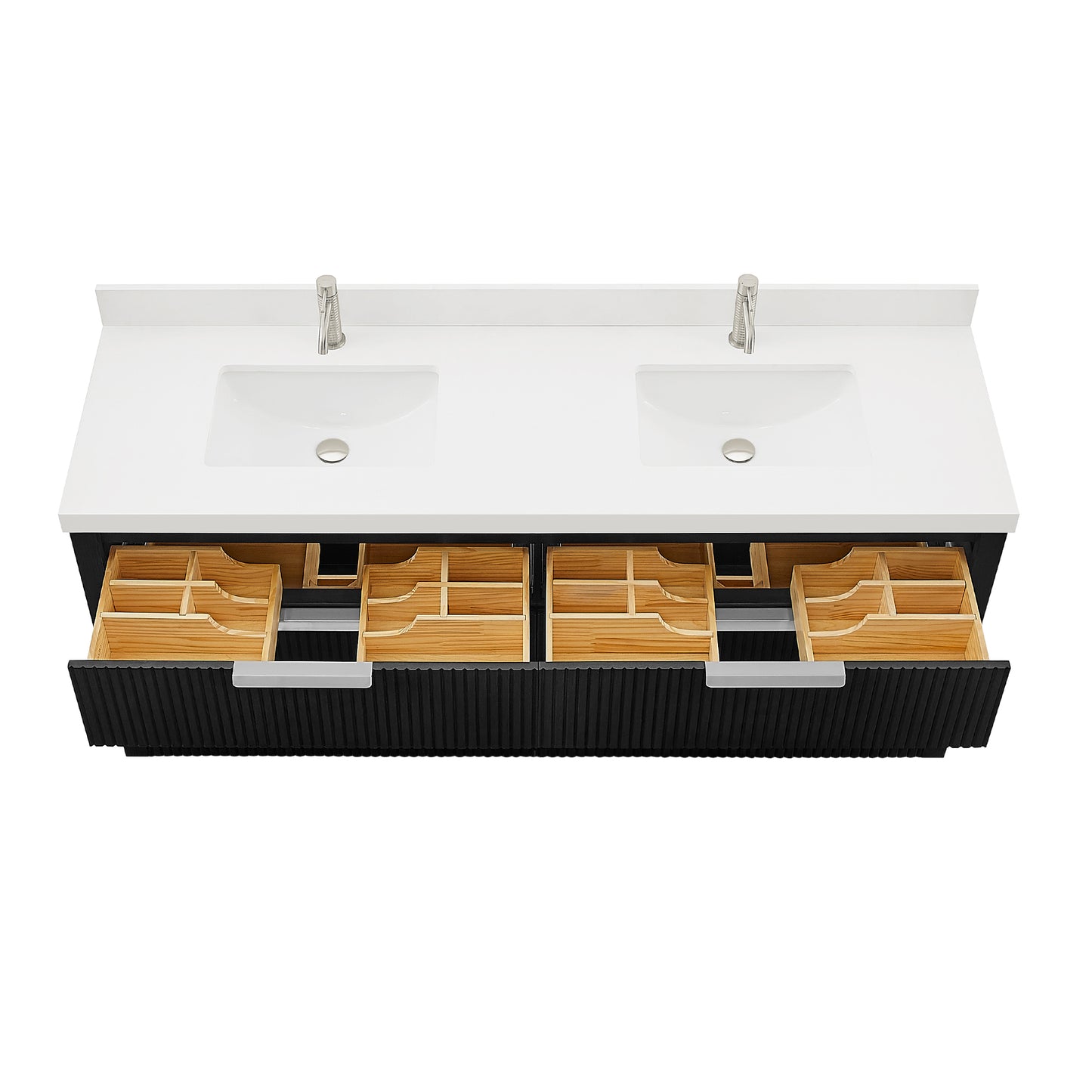 Santarem 72" Double Bath Vanity in Oak Weathered Black