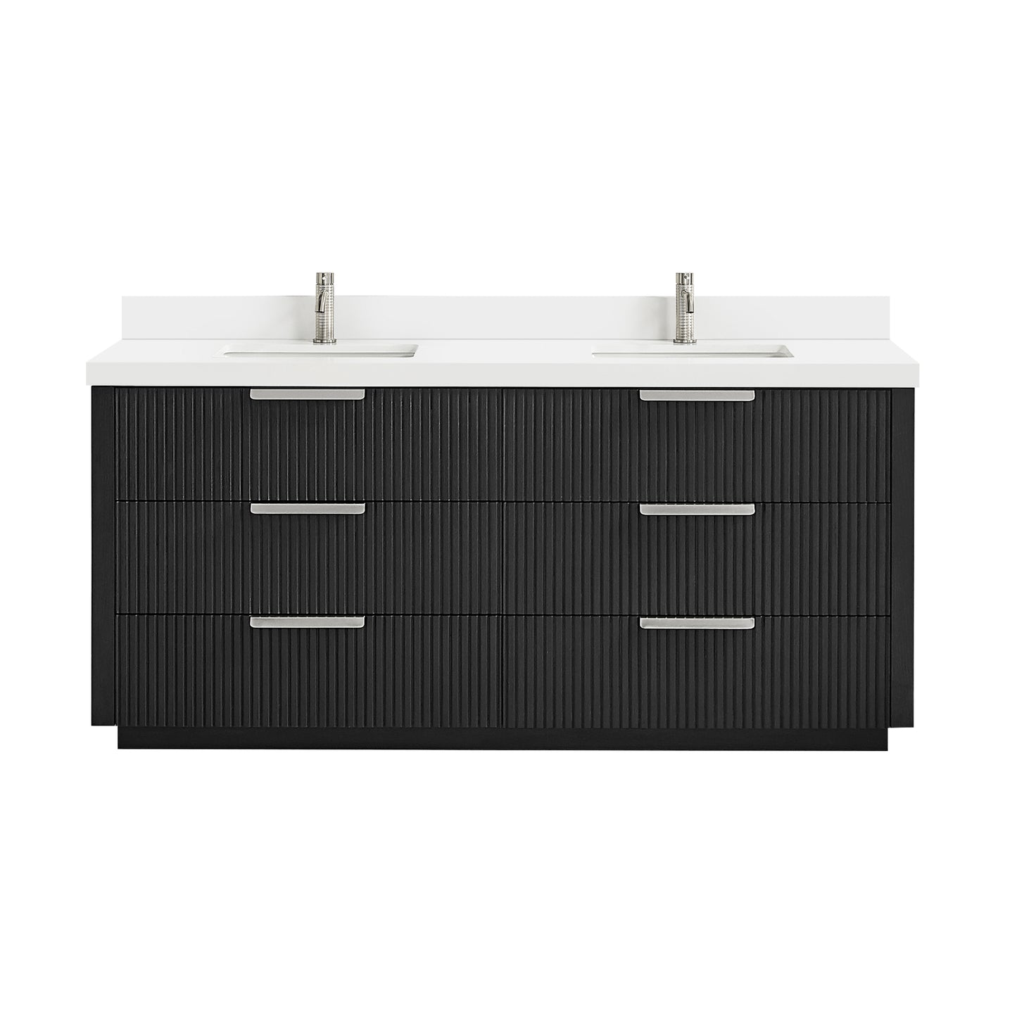 Santarem 72" Double Bath Vanity in Oak Weathered Black