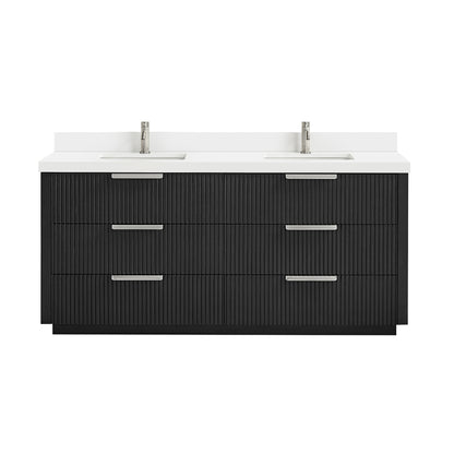 Santarem 72" Double Bath Vanity in Oak Weathered Black