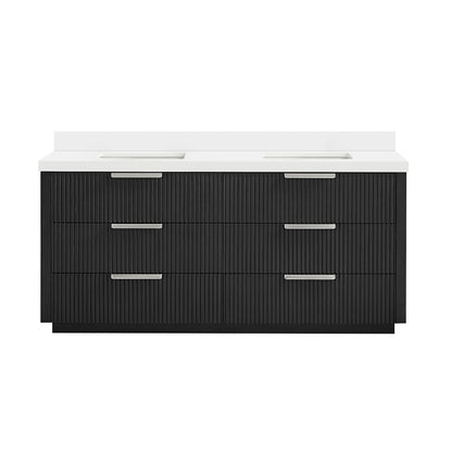 Santarem 72" Double Bath Vanity in Oak Weathered Black