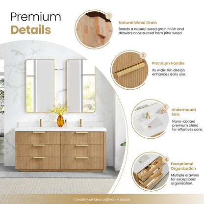 Santarem 72" Double Bath Vanity in Washed Ash Grey
