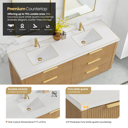 Santarem 72" Double Bath Vanity in Washed Ash Grey