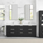 Santarem 84" Double Bath Vanity in Oak Weathered Black
