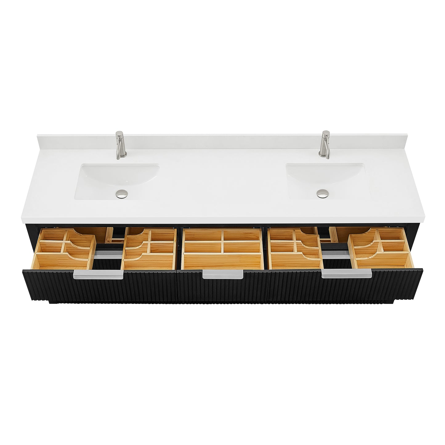 Santarem 84" Double Bath Vanity in Oak Weathered Black