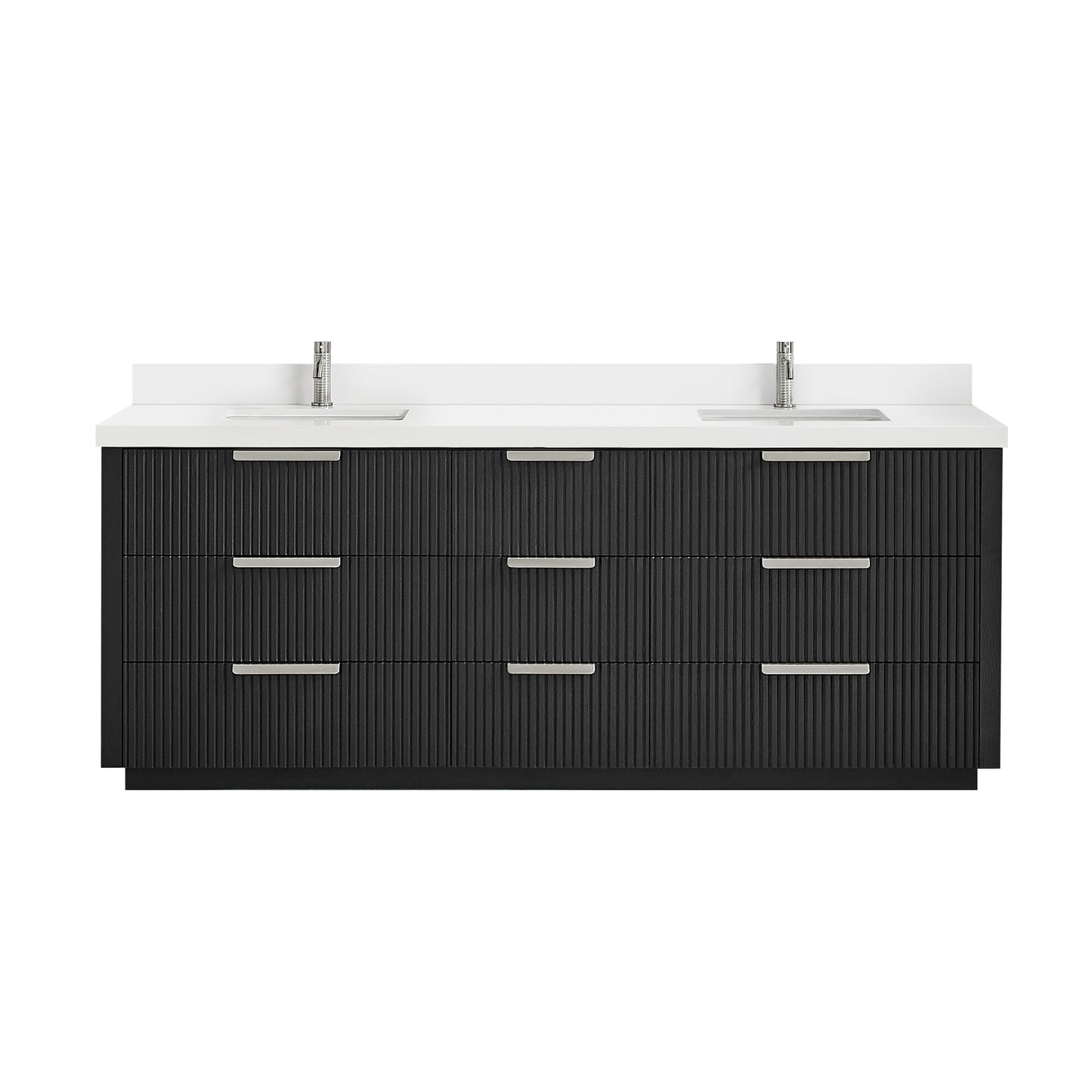 Santarem 84" Double Bath Vanity in Oak Weathered Black