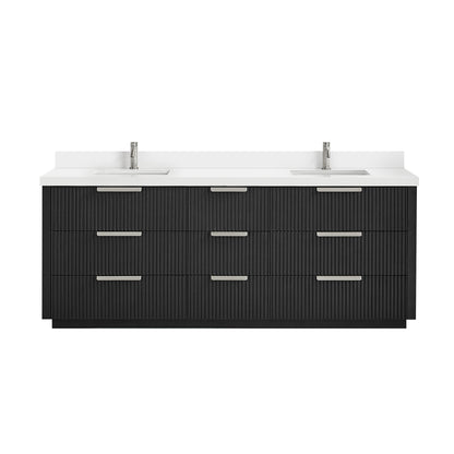 Santarem 84" Double Bath Vanity in Oak Weathered Black