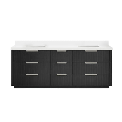 Santarem 84" Double Bath Vanity in Oak Weathered Black