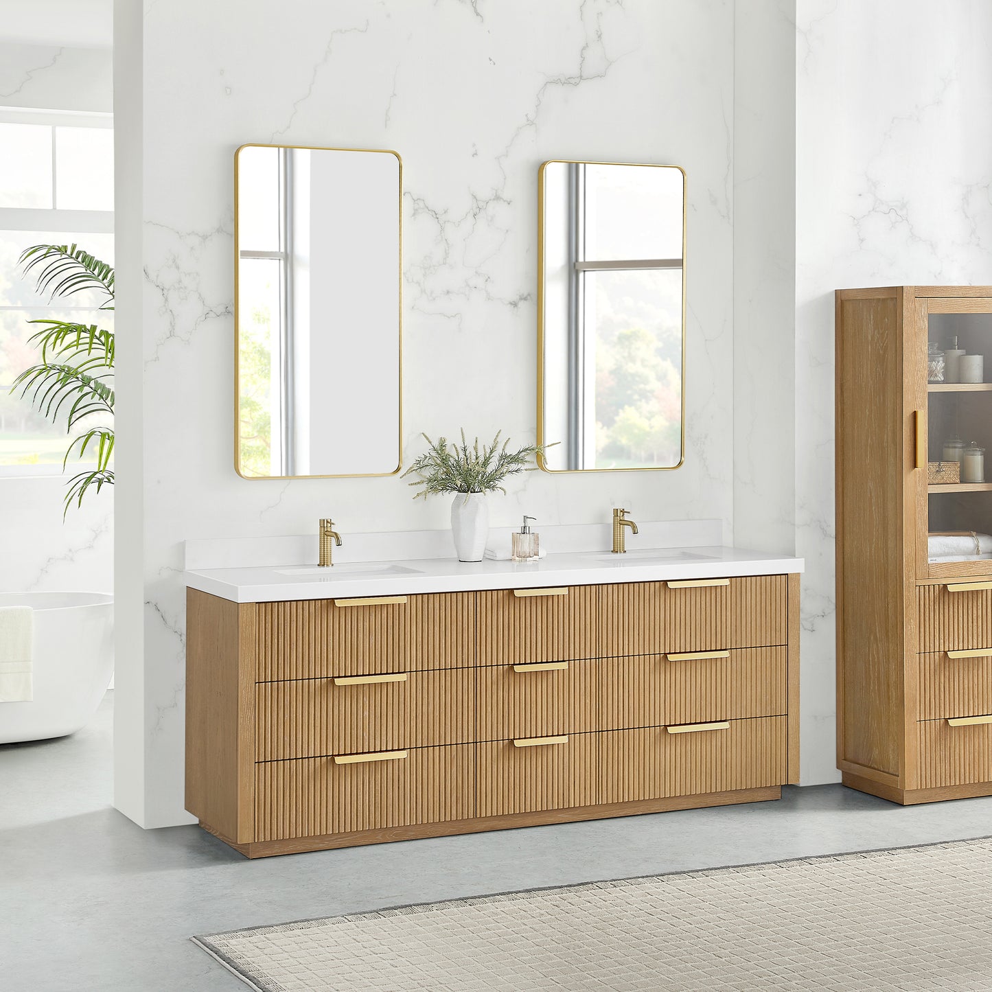 Santarem 84" Double Bath Vanity in Washed Ash Grey