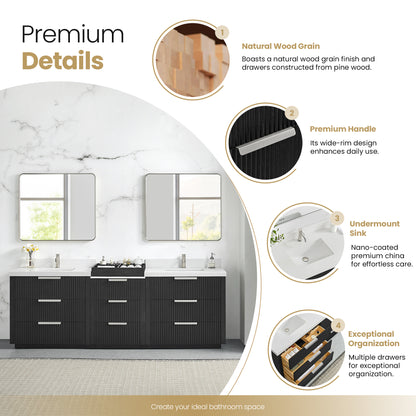 Santarem 96" Combined Double Bath Vanity in Oak Weathered Black