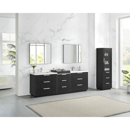 Santarem 96" Combined Double Bath Vanity in Oak Weathered Black