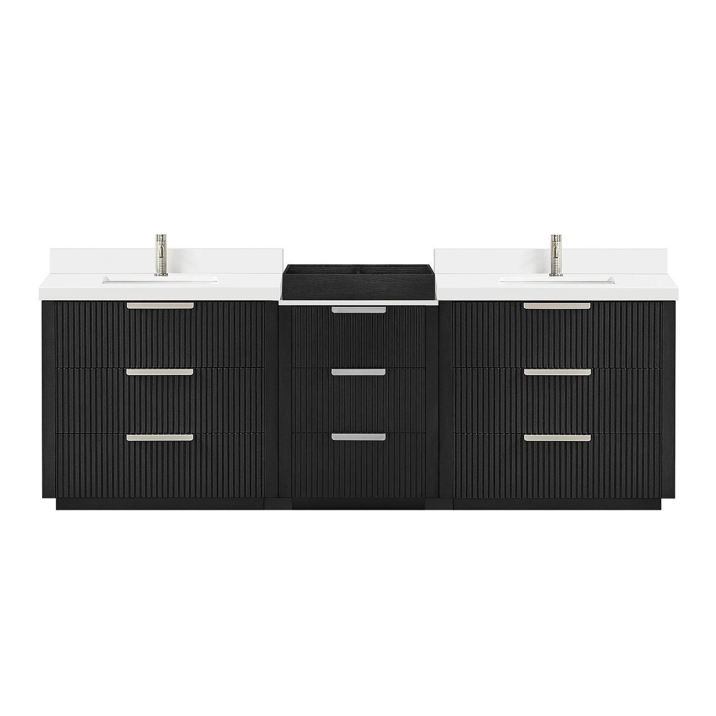Santarem 96" Combined Double Bath Vanity in Oak Weathered Black