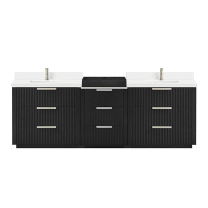 Santarem 96" Combined Double Bath Vanity in Oak Weathered Black