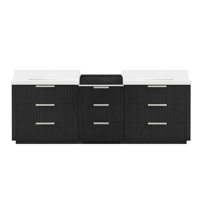 Santarem 96" Combined Double Bath Vanity in Oak Weathered Black