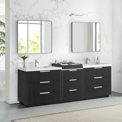 Santarem 96" Combined Double Bath Vanity in Oak Weathered Black