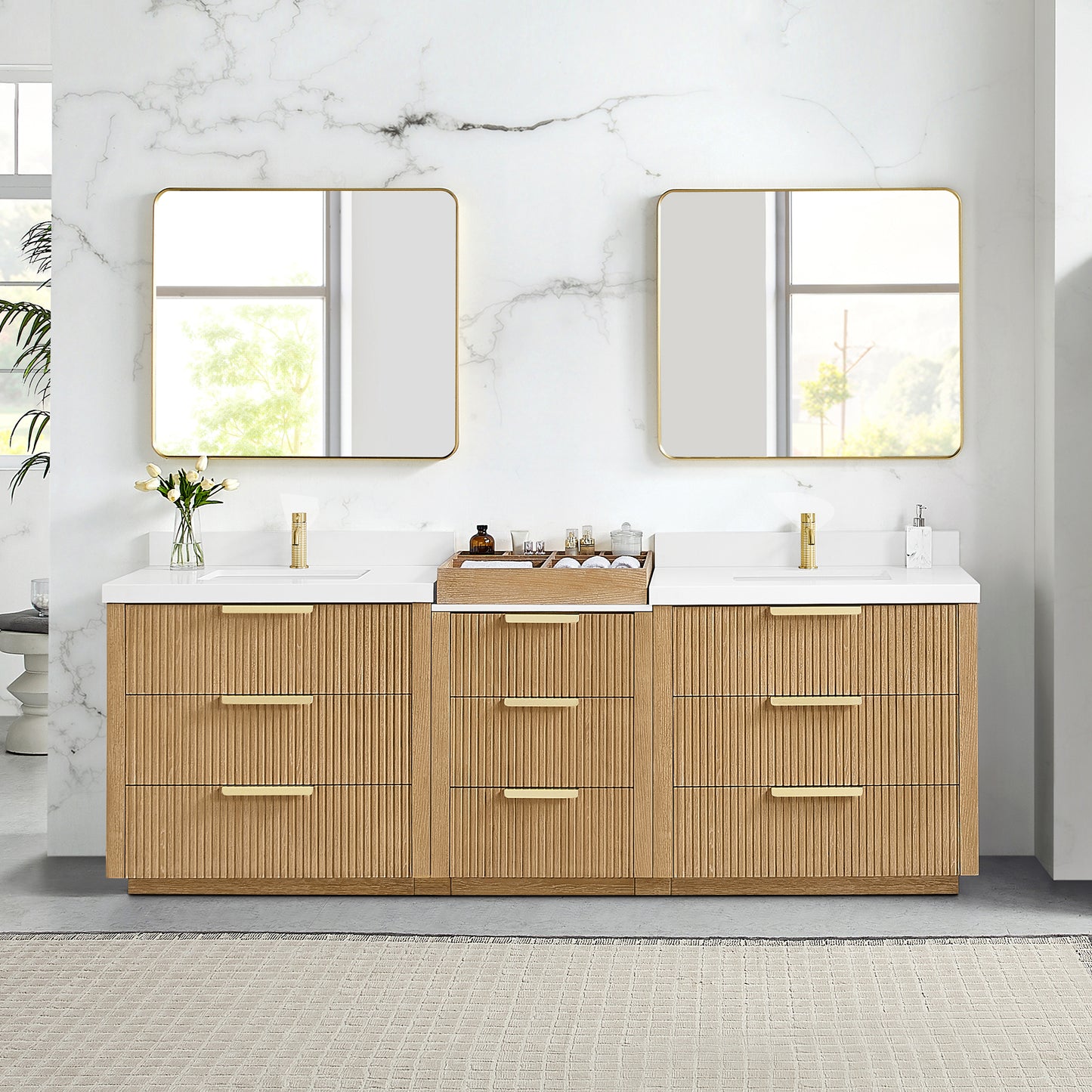 Santarem 96" Combined Double Bath Vanity in Washed Ash Grey